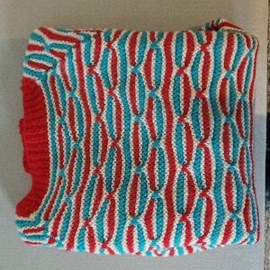 🔥🔥Vintage 1960's handknit red white blue patriotic USA crewneck sweater S M